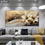 1pc Extra Large Modern Abstract Frameless Floral Art Print Canvas Wall Art, Poster for Living Room, Bedroom, Luxury Home Decorat