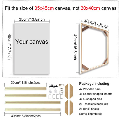 Real Wood Frames 30x40 50x70 80x120cm For Framing Canvas Prints DIY Framing Kits Canvas Stretcher Bars Natural Wood Easy To Assemble - Fixtures and Fittings Included