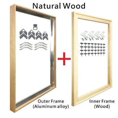 Modern Luxury Square Format Metal Picture Frame Kits 40x40, 50x50, 60x60cm etc Aluminium Frames Brushed Gold Silver Black Metal With Inner Wooden Frame