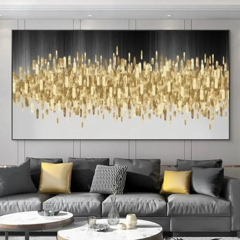 Abstract 3D Gold Tree Wall Printing Painting on Canvas,Abstract Wall Picture,Modern Home Decoration,Flowers Art Poster,Mural