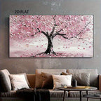 Extra Large Floral Canvas Wall Art Pink Cherry Blossom Tree Print, Framless for Living Room, Bedroom, Office Home Decor Artwork