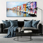 Venice Canal Scenery Canvas Wall Art, Modern Abstract Wall Art Picture for Living Room, Bedroom, Home Office Decor - Frameless