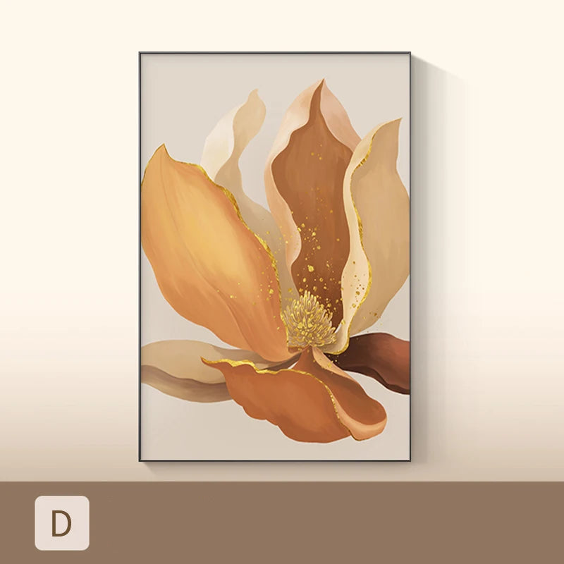 Big Floral Abstract Wall Art Fine Art Canvas Prints - Modern Botanical Artwork For Foyer Living Room Office Art For Contemporary Interiors