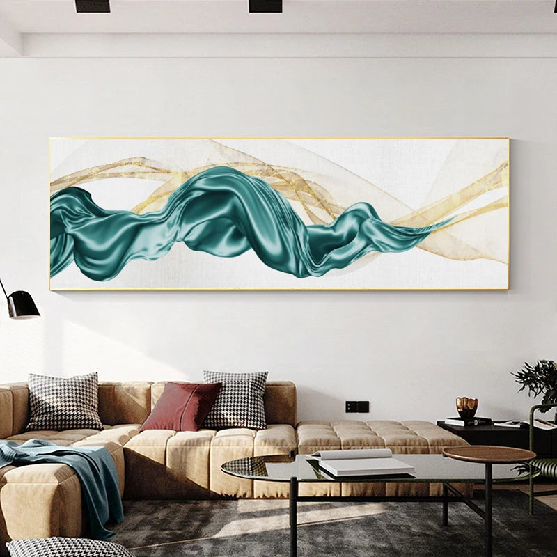 Light Luxury Flowing Ribbon Concept Abstract Wall Art Fine Art Canvas Prints - Wide Format Pictures For Bedroom Above The Bed Modern Art For Above The Sofa