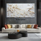 Extra Large Modern Flower Canvas Wall Art, Frameless Abstract Painting Picture for Living Room Bedroom Office Home Decoration