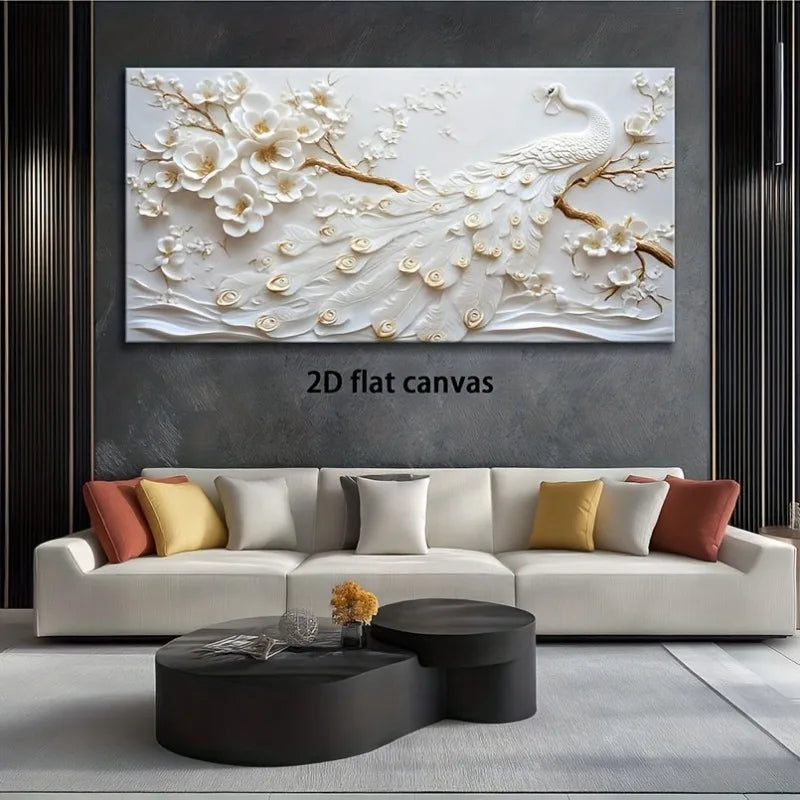 Extra Large Modern Flower Canvas Wall Art, Frameless Abstract Painting Picture for Living Room Bedroom Office Home Decoration
