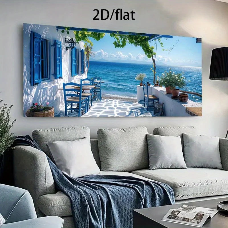 2D/flat 1pc Frameless Modern Seaside Tavern Canvas Poster for Bedroom and Living Room Decoration Cuadros No Frame