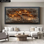 Large Tree of Life Unframed Canvas Print Wall Art – Neutral Nature‑Inspired Design for Modern Foyer, Living Room & Contemporary Home Decor