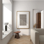Modern Geometric Grid Canvas Print Wall Art – Black Minimalist Japanese Zen Design on Neutral Background for Contemporary Scandinavian Interiors