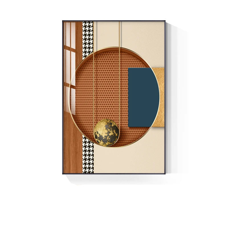 Modern Aesthetics Abstract Earth Geometry Wall Art Fine Art Canvas Prints - Modern Artworks For Living Room Dining Room Foyer Art For Modern Office Meeting Room