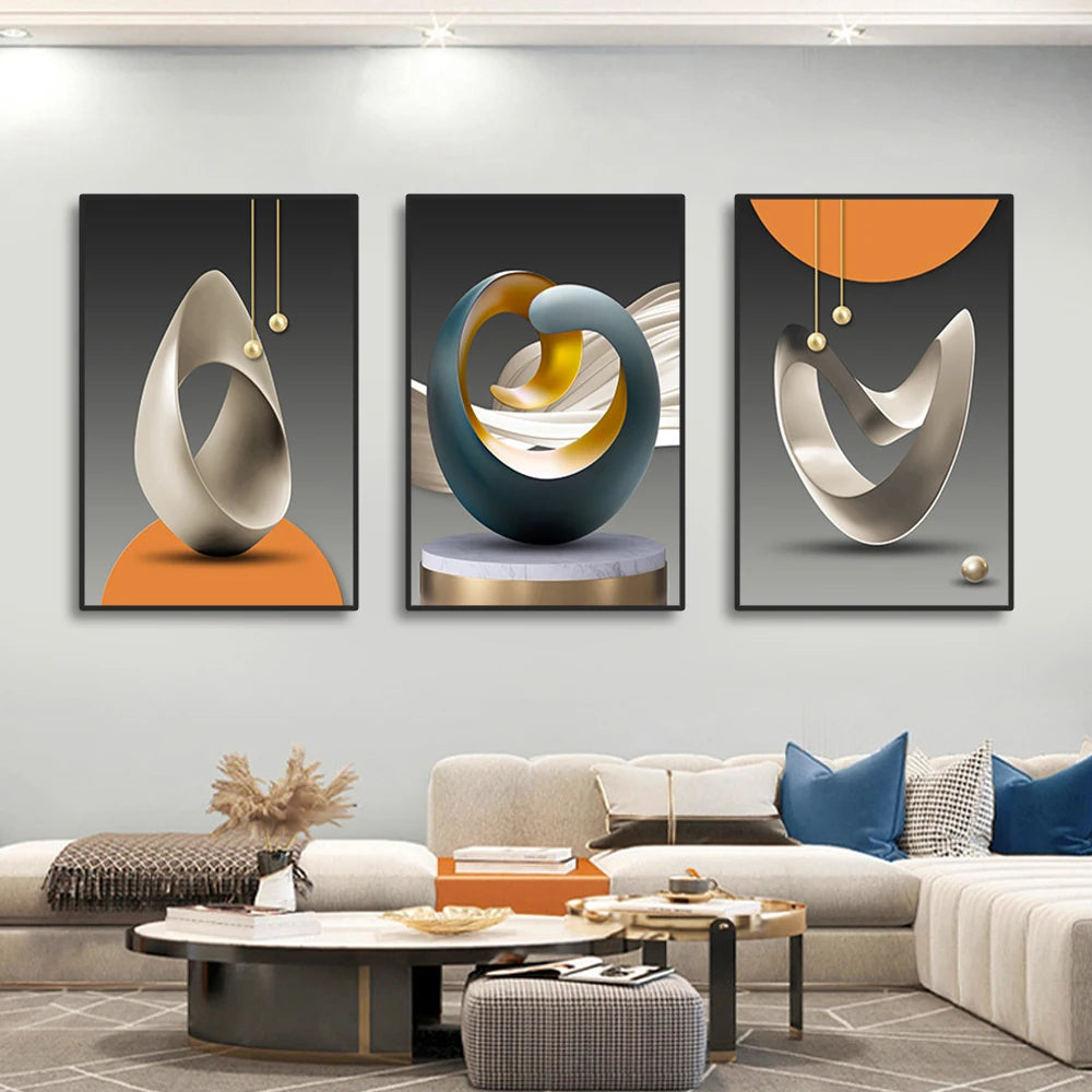 Set of 3Pcs Modern Aesthetics Surreal Still Life Abstract Wall Art Fine Art Canvas Prints - Wall Decor For Living Room Dining Room Home Office Art For Modern Living
