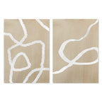 Neutral Abstract Line Art Canvas Print Set – Beige Minimalist Organic Shape Wall Art for Modern Living Room, Scandinavian Interiors & Home Décor