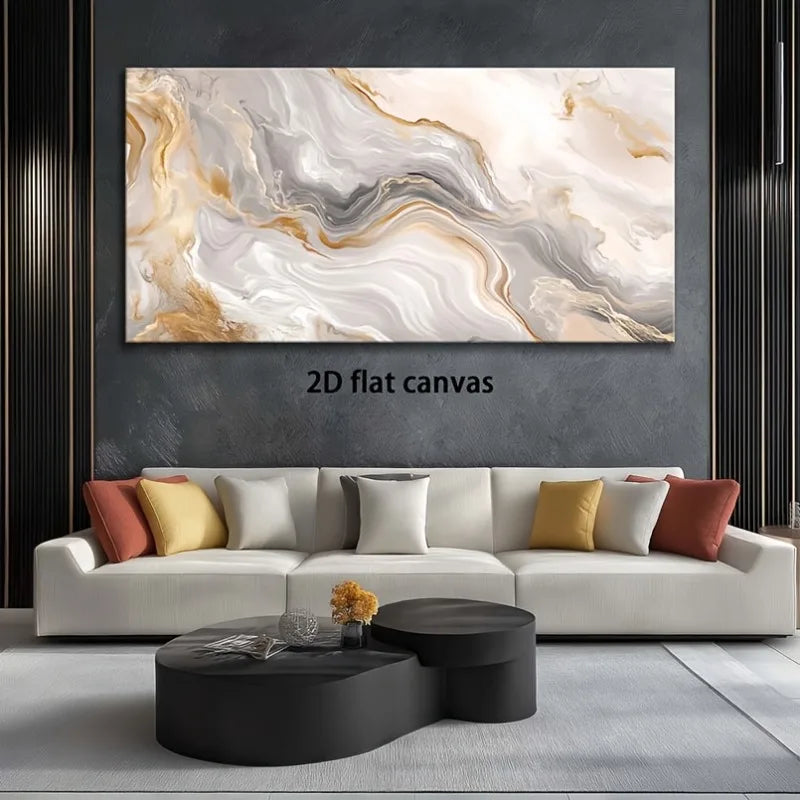 Canvas Wall Art 2D Flat Marble Waves Abstract Painting Frameless Living Room Bedroom Office Home Decor High Quality Print Canvas