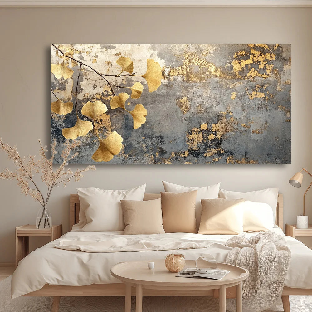 Canvas Wall Art Ginkgo Branch Modern Painting Frameless Picture Living Room Bedroom Office Home Decor High Quality Print Canvas