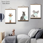 POSH Artisanal Magnetic Scroll Frame For Canvas Prints in Teak, Pine, Black Walnut – Adjustable Canvas & Poster Hanger