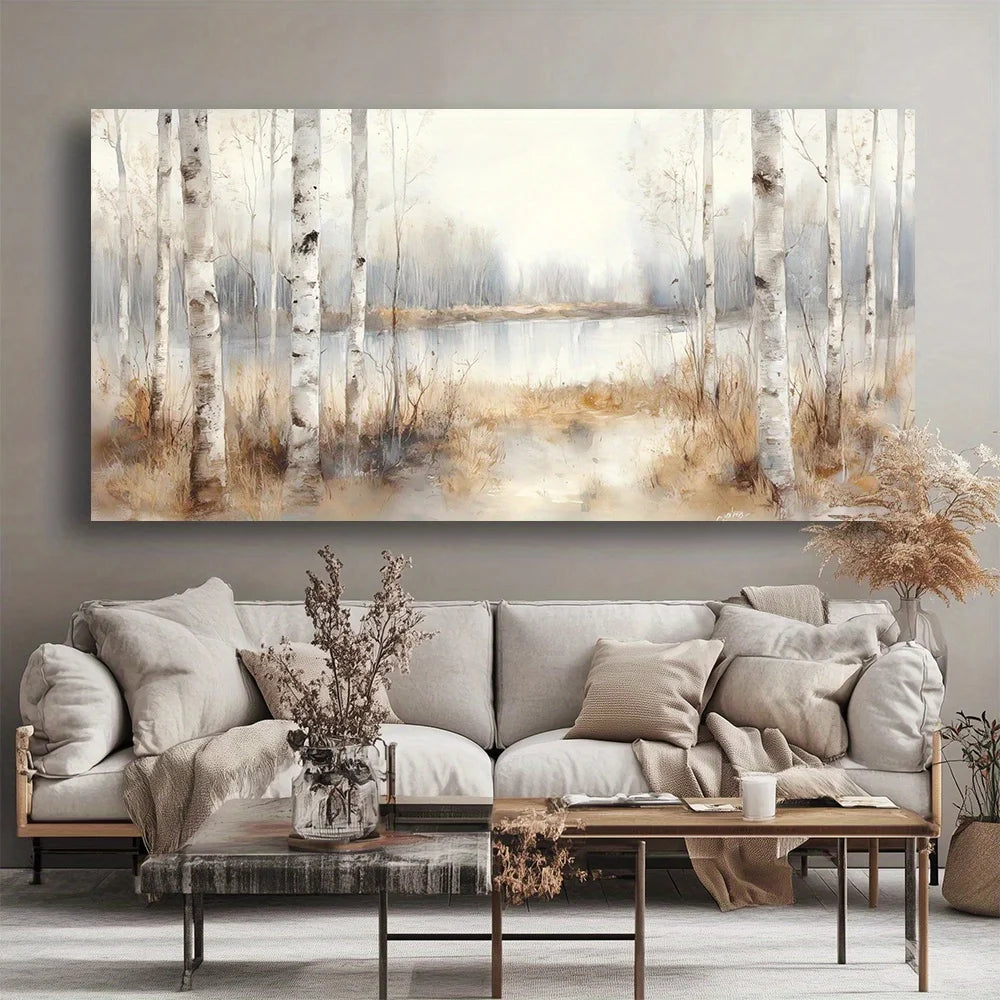 Canvas Wall Art Birch Landscape Modern Painting Framelees Picture Living Room Office Bedroom Decor High Quality Print on Canvas