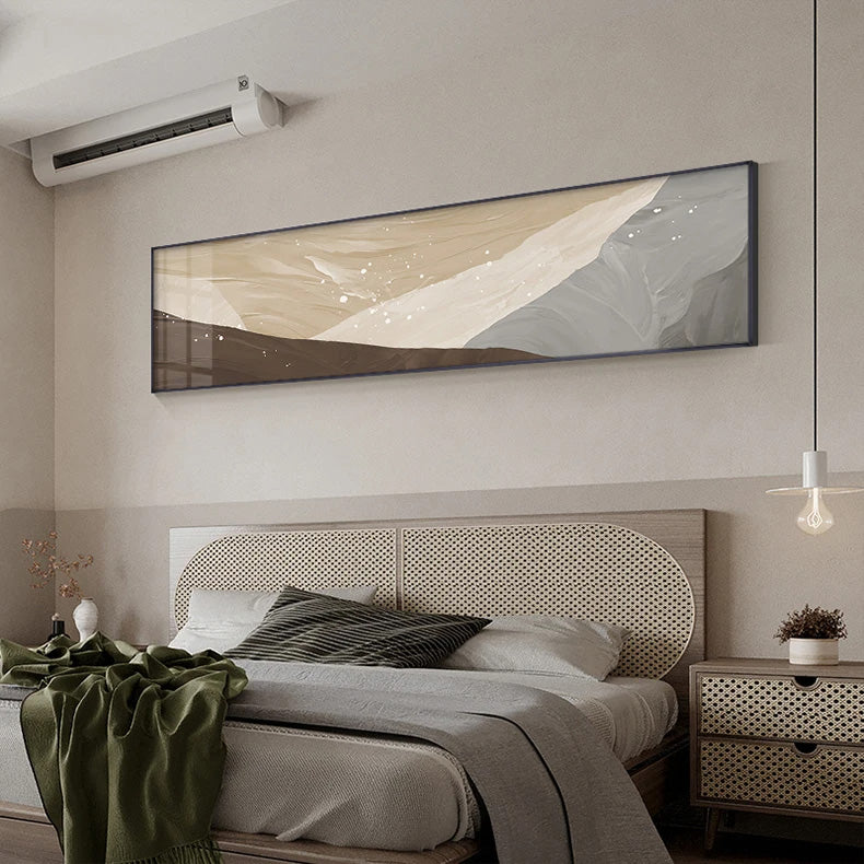 Scandinavian Abstract Wide Format Wall Art Fine Art Canvas Prints - Contemporary Living Room Art For Above The Sofa Wide Horizontal Art For Above The Bed