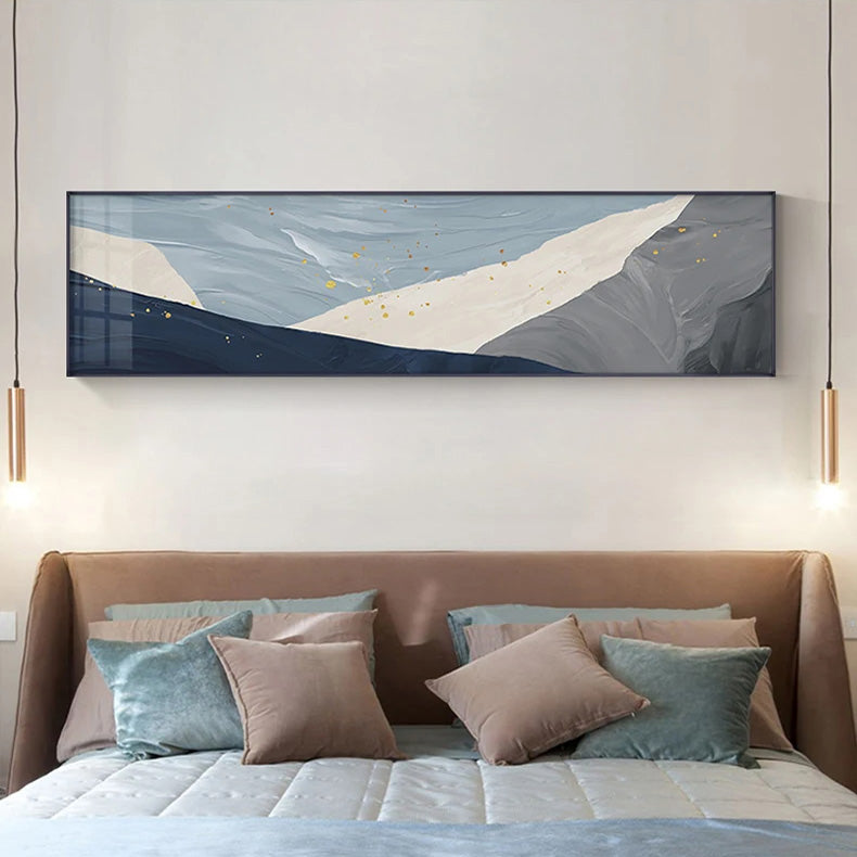Scandinavian Abstract Wide Format Wall Art Fine Art Canvas Prints - Contemporary Living Room Art For Above The Sofa Wide Horizontal Art For Above The Bed