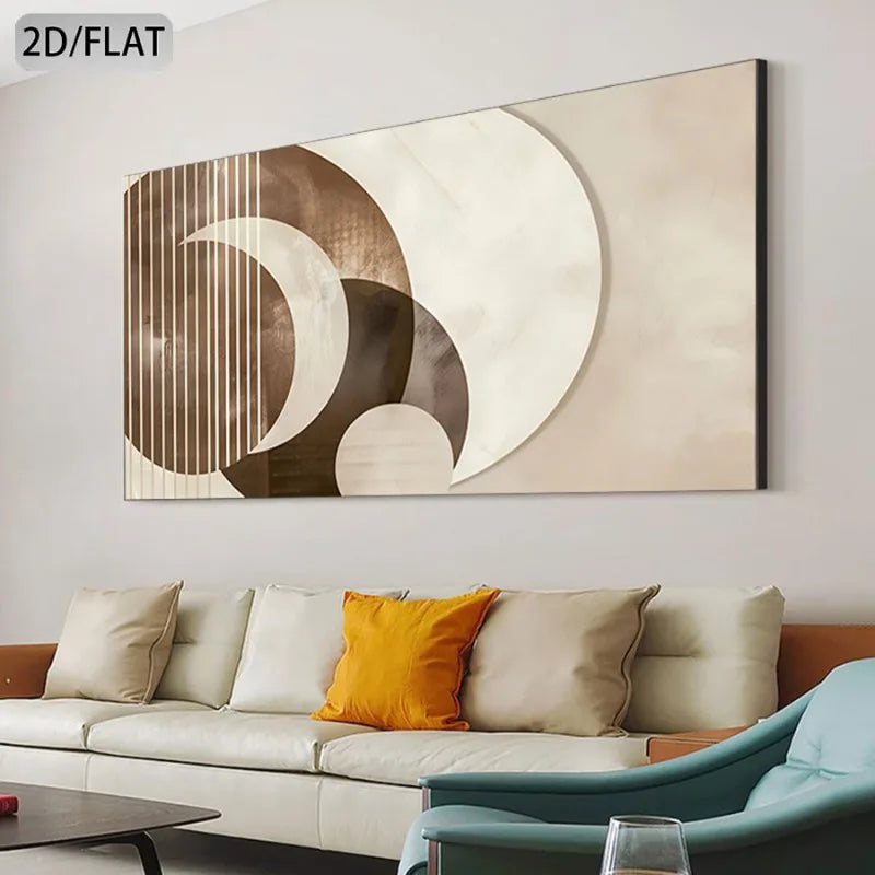 Large-Sized Canvas Unframed Wall Decor Nordic Art Poster Geometry Classic Abstract Brown Wall Living Room Bedroom Office Decor