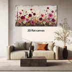 2D Flat, Canvas Wall Art Wildflowers Modern Abstract Painting Frameless Picture Living Room Bedroom Home Decor High Quality