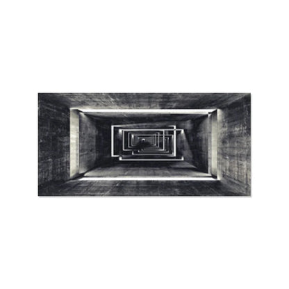 Modern Abstract Tunnel Vision Architectural Wall Art Fine Art Canvas Print - Black White Poster For Home Office Foyer Reception Room Living Room Art Decor