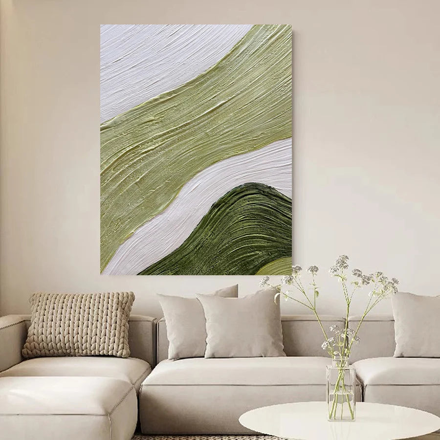 Beach Sand Seascape Ocean Waves Wall Art Fine Art Canvas Prints - Modern Coastal Wall Decor For Entrance Hallway Foyer Reception Room Art For Contemporary Interiors