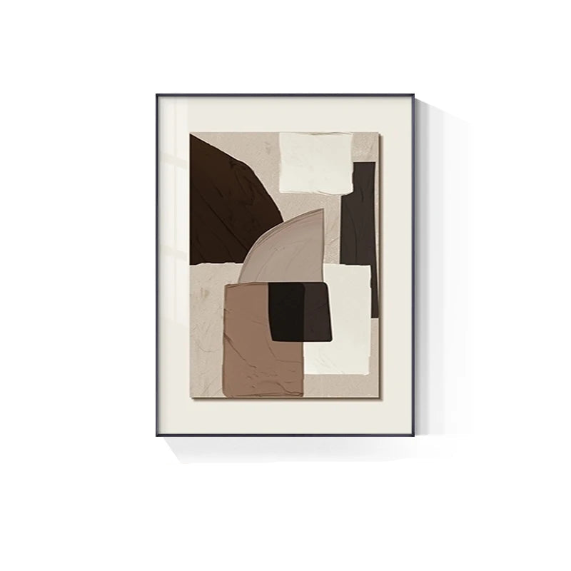 Neutral Palette Contemporary Geometric Abstract Wall Art Fine Art Canvas Prints - Modern Art For Living Room Dining Room Home Office Art Decor
