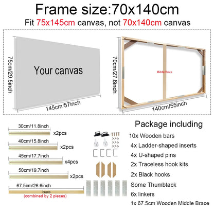 Real Wood Frames 30x40 50x70 80x120cm For Framing Canvas Prints DIY Framing Kits Canvas Stretcher Bars Natural Wood Easy To Assemble - Fixtures and Fittings Included