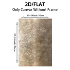 Bronze Tree of Life Canvas Print Wall Art – Modern Neutral Radial Ring Design for Luxury Living Room, Contemporary Home Office Décor