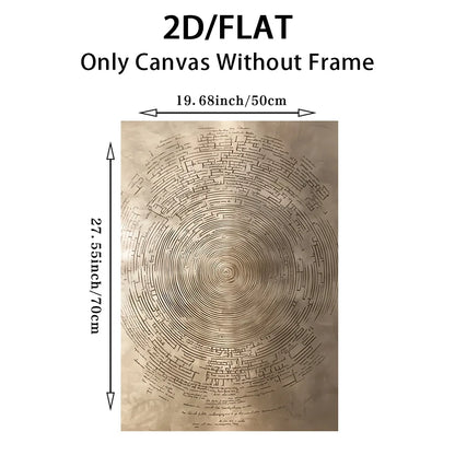 Bronze Tree of Life Canvas Print Wall Art – Modern Neutral Radial Ring Design for Luxury Living Room, Contemporary Home Office Décor