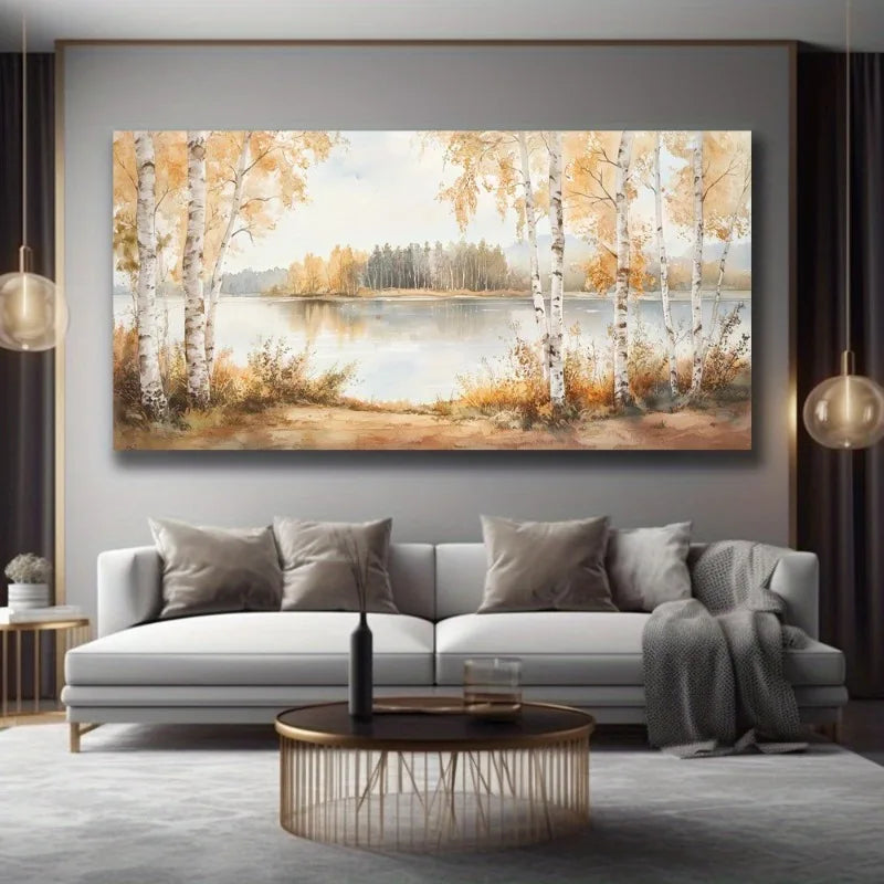 Vintage Landscape Painting, Autumn Scenery Frameless for Living Room, Bedroom, Office Decor, Modern Canvas Print Home Decorate
