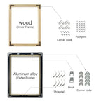 DIY Luxury Picture Frame Kit 60x90cm 50x70cm 40x50cm etc Titanium Gold Teak Walnut Brushed Silver Aluminium Black - DIY Picture Framing Kit For Canvas Prints + Wooden Inner Frame