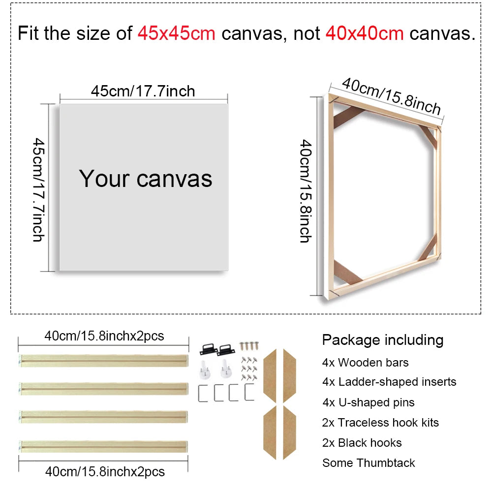 Wooden Frames 40x50 60x90 50x70cm For Framing Canvas Prints DIY Framing Kits Canvas Stretcher Bars Natural Wood Easy To Assemble - Fixtures and Fittings Included