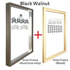 Modern Luxury Square Format Metal Picture Frame Kits 40x40, 50x50, 60x60cm etc Aluminium Frames Brushed Gold Silver Black Metal With Inner Wooden Frame