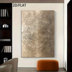 Bronze Tree of Life Canvas Print Wall Art – Modern Neutral Radial Ring Design for Luxury Living Room, Contemporary Home Office Décor