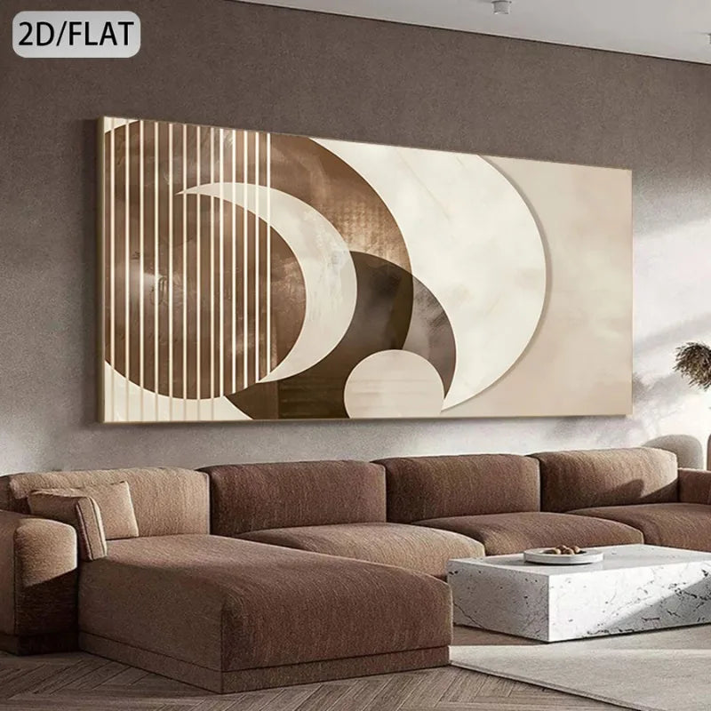 Large-Sized Canvas Unframed Wall Decor Nordic Art Poster Geometry Classic Abstract Brown Wall Living Room Bedroom Office Decor