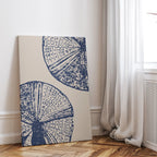 Starfish & Seashell Coastal Wall Art Unframed Canvas Print - Blue Marine Seaside Decor for Dining Room, Beach House & Contemporary Coastal Interiors