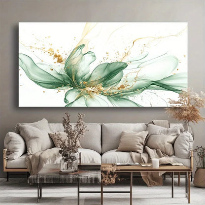 2D Flat Golden Flower Modern Abstract Painting Frameless Picture Living Room Bedroom Office Home Decor High Quality Print Canvas