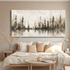 Misty Pines Modern Abstract Canvas Wall Art Frameless Landscape Painting with High-Quality Print Home Decor Landscape Decor Art