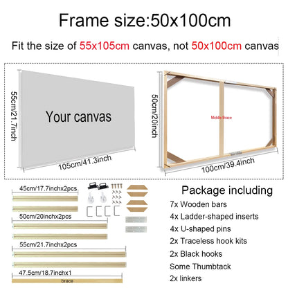 Real Wood Frames 30x40 50x70 80x120cm For Framing Canvas Prints DIY Framing Kits Canvas Stretcher Bars Natural Wood Easy To Assemble - Fixtures and Fittings Included