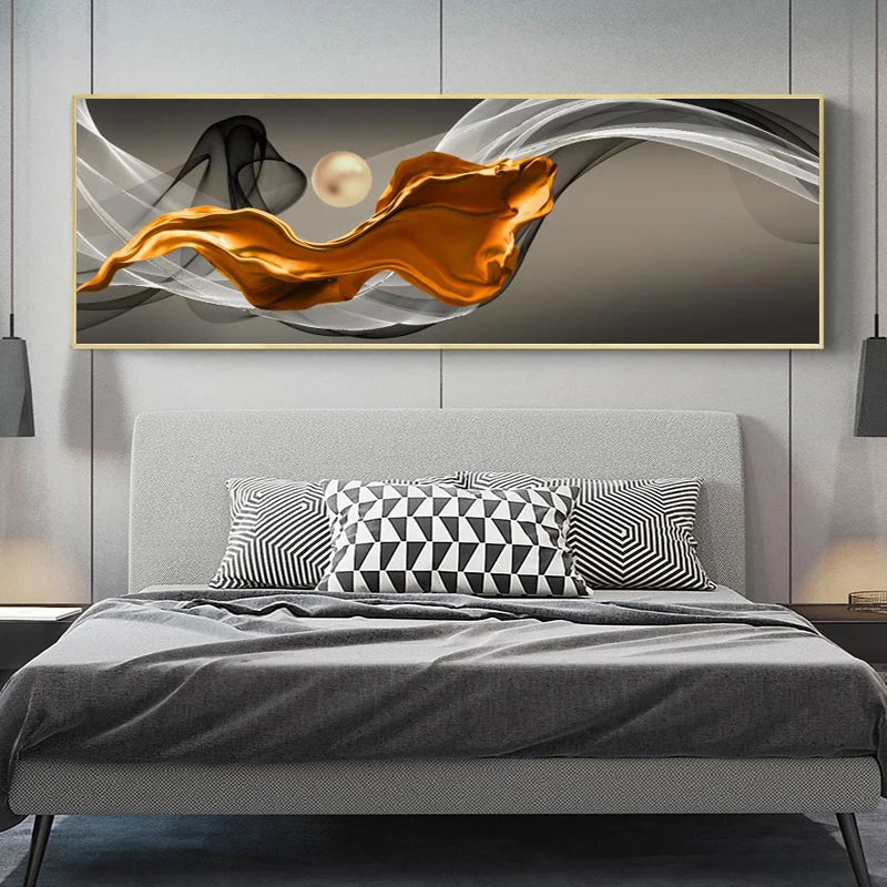 Light Luxury Flowing Ribbon Concept Abstract Wall Art Fine Art Canvas Prints - Wide Format Pictures For Bedroom Above The Bed Modern Art For Above The Sofa