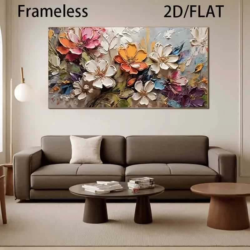 Frameless Modern Flower Abstract Art Canvas Poster for Bedroom and Living Room Decoration Cuadros No Frame