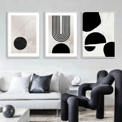 Minimalist Abstract Geometric Wall Art Fine Art Canvas Prints - Art For Contemporary Apartment Living Room Bedroom Dining Room Art For Modern Living