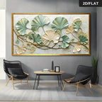 Extra Large Modern Ginkgo Canvas Wall Art Painting, Abstract Wall Art Picture For Living Room & Bedroom Decoration - Frameless