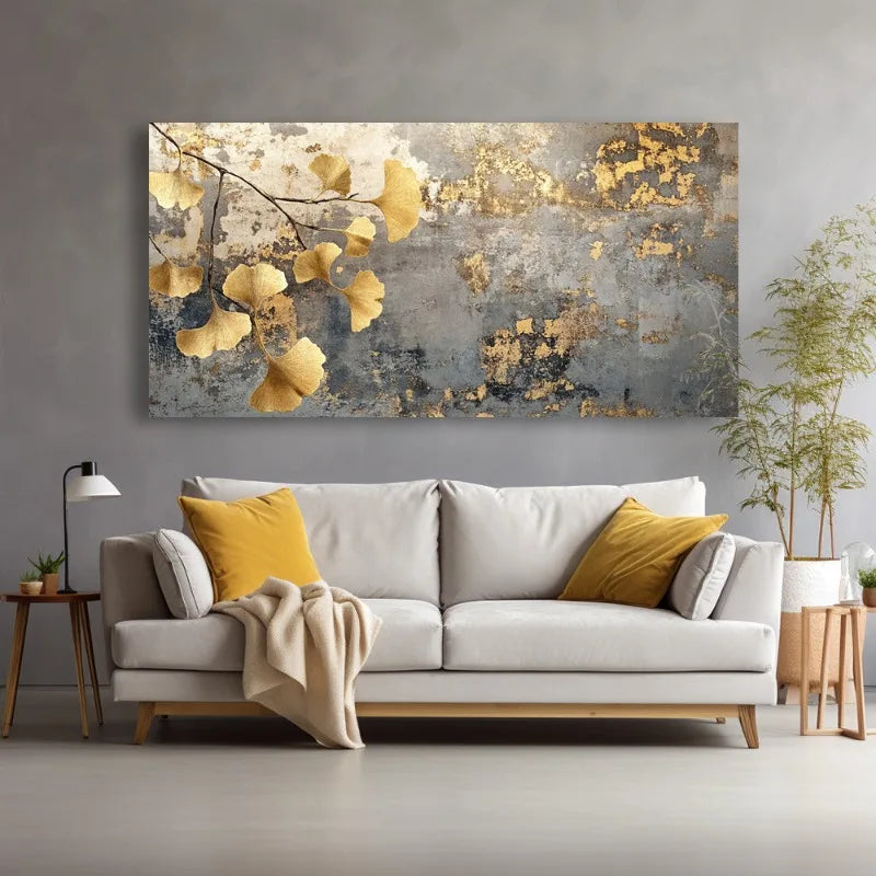 Canvas Wall Art Ginkgo Branch Modern Painting Frameless Picture Living Room Bedroom Office Home Decor High Quality Print Canvas