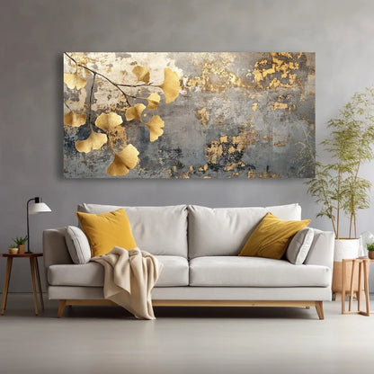 Canvas Wall Art Ginkgo Branch Modern Painting Frameless Picture Living Room Bedroom Office Home Decor High Quality Print Canvas