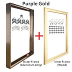 Modern Luxury Square Format Metal Picture Frame Kits 40x40, 50x50, 60x60cm etc Aluminium Frames Brushed Gold Silver Black Metal With Inner Wooden Frame
