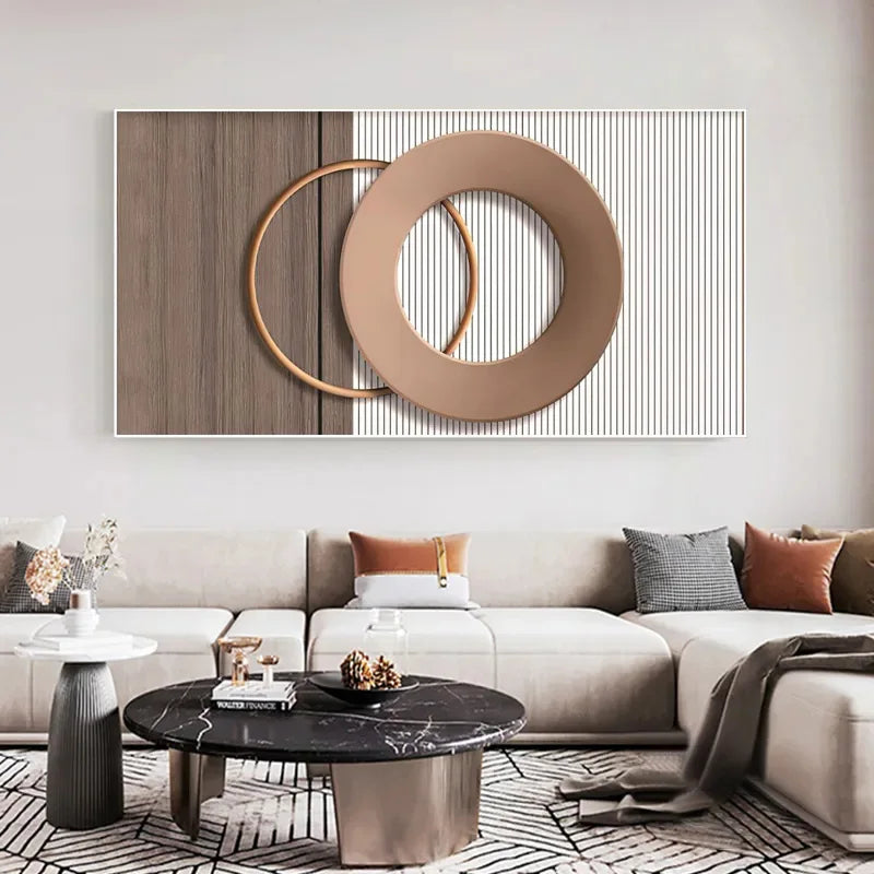 Modern Aesthetics Abstract Celestial Geometry Concept Wall Art Fine Art Canvas Prints - Pictures For Living Room Dining Room Bedroom Art For Modern Living