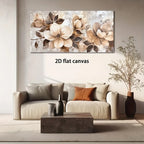 2D Flat Beige Florals Modern Abstract Painting Frameless Picture Living Room Bedroom Office Home Decor High Quality Print Canvas