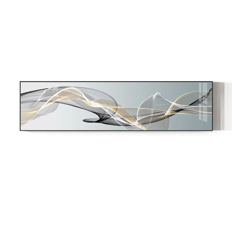 Minimalist Nordic Abstract Flowing Lines Wall Art Fine Art Canvas Prints – Wide Format Wall Decor for Bedroom & Living Room Above Bed or Sofa
